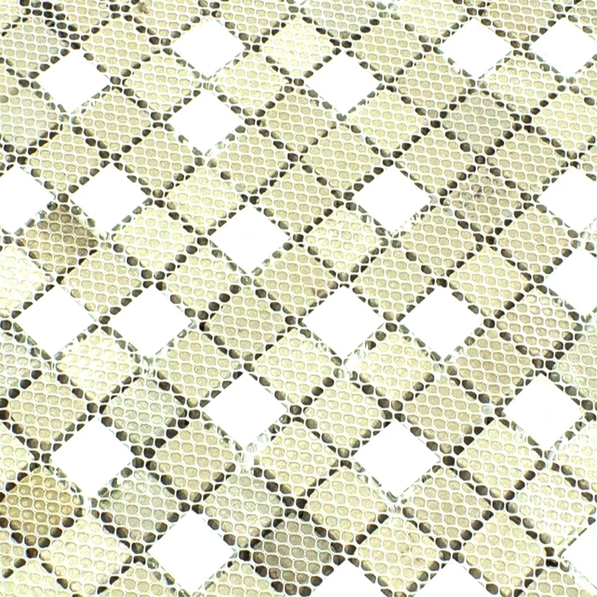 Padrão de Vidro Metal Aço Inoxidável Azulejo Mosaico Stella Branco Prata