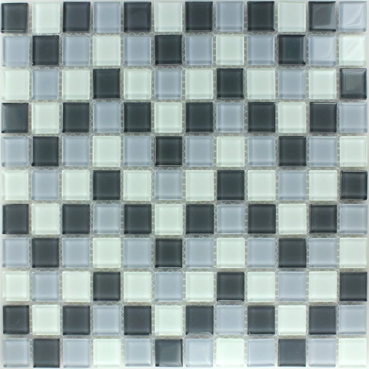 Padrão de Mosaico De Vidro Azulejos Cinza Mix 