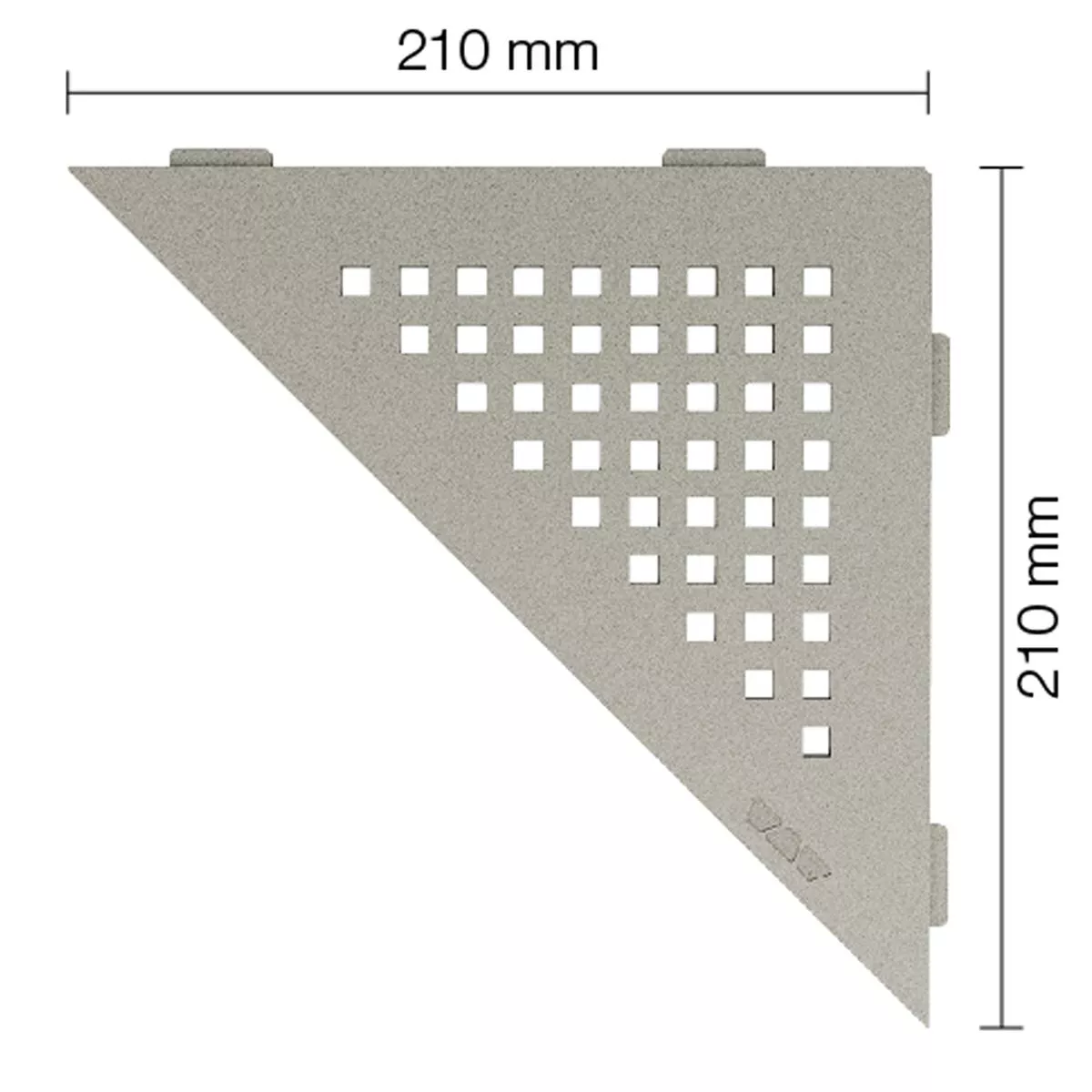 Prateleira de parede para chuveiro Schlüter triângulo 21x21cm quadrado cinza