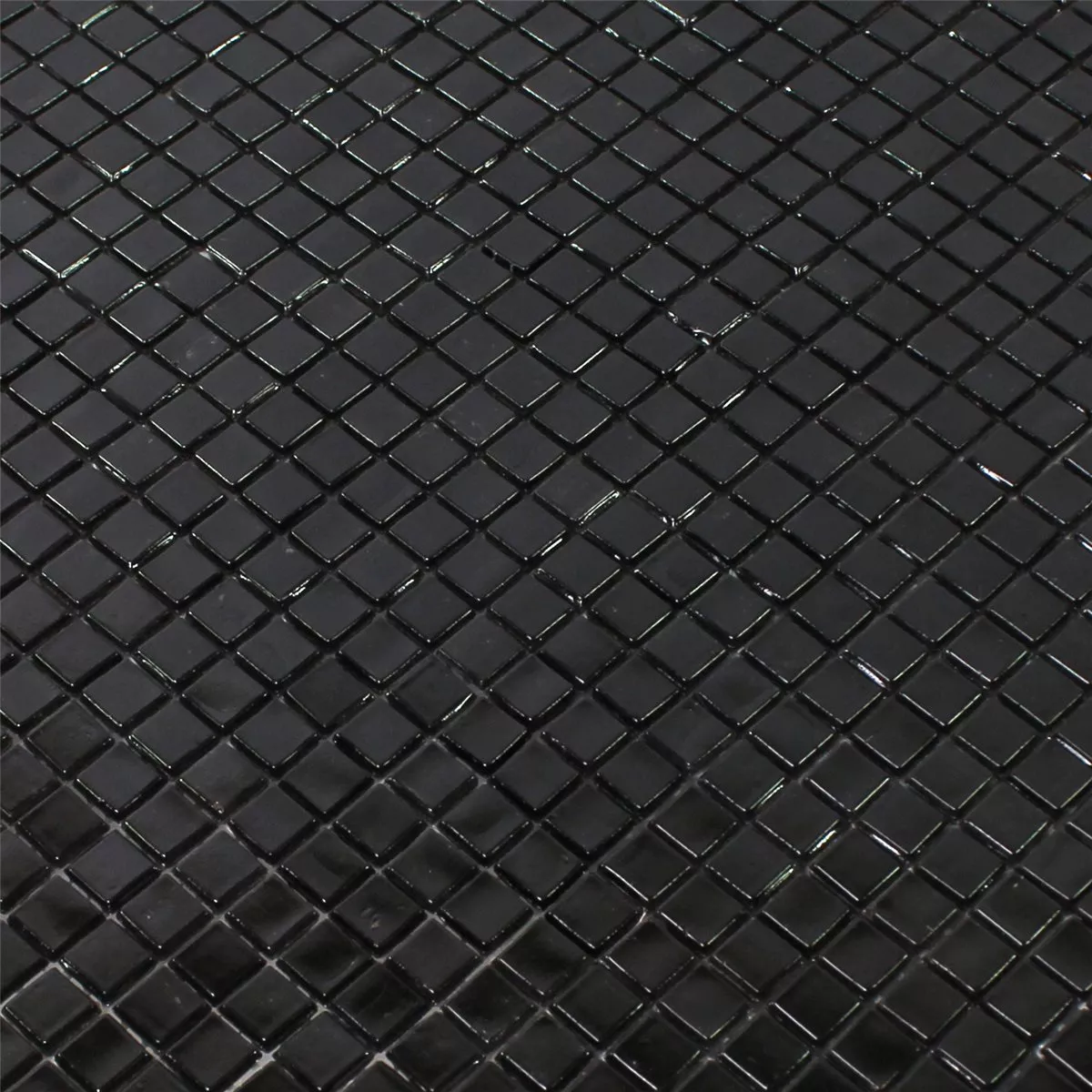 Padrão de Azulejo Mosaico Vidro Mini Preto Brilhante