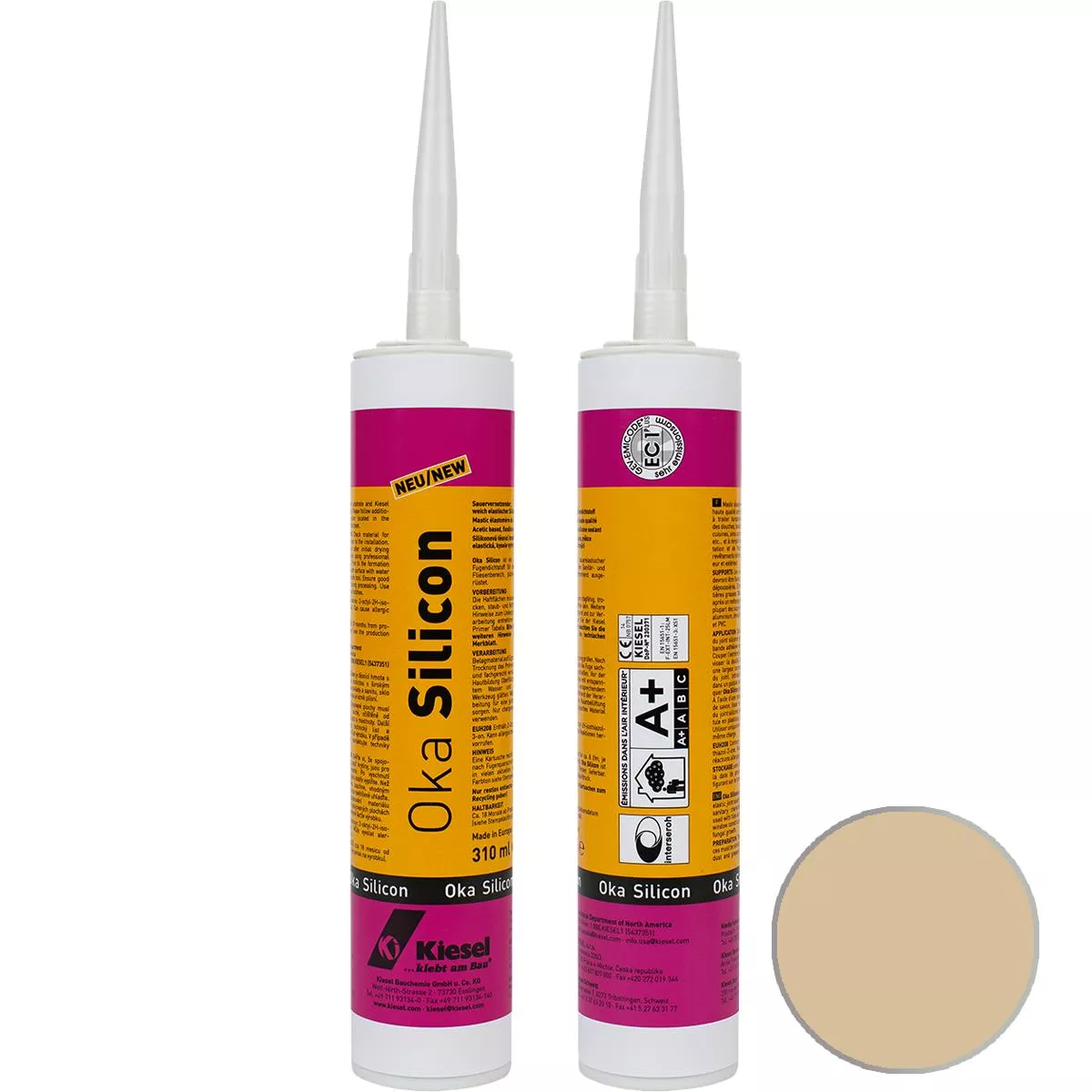 Junta de silicone Kiesel OKA SILICON Sahara 310 ml