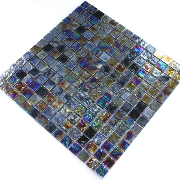 Azulejo Mosaico Vidro Efeito Petrol Black