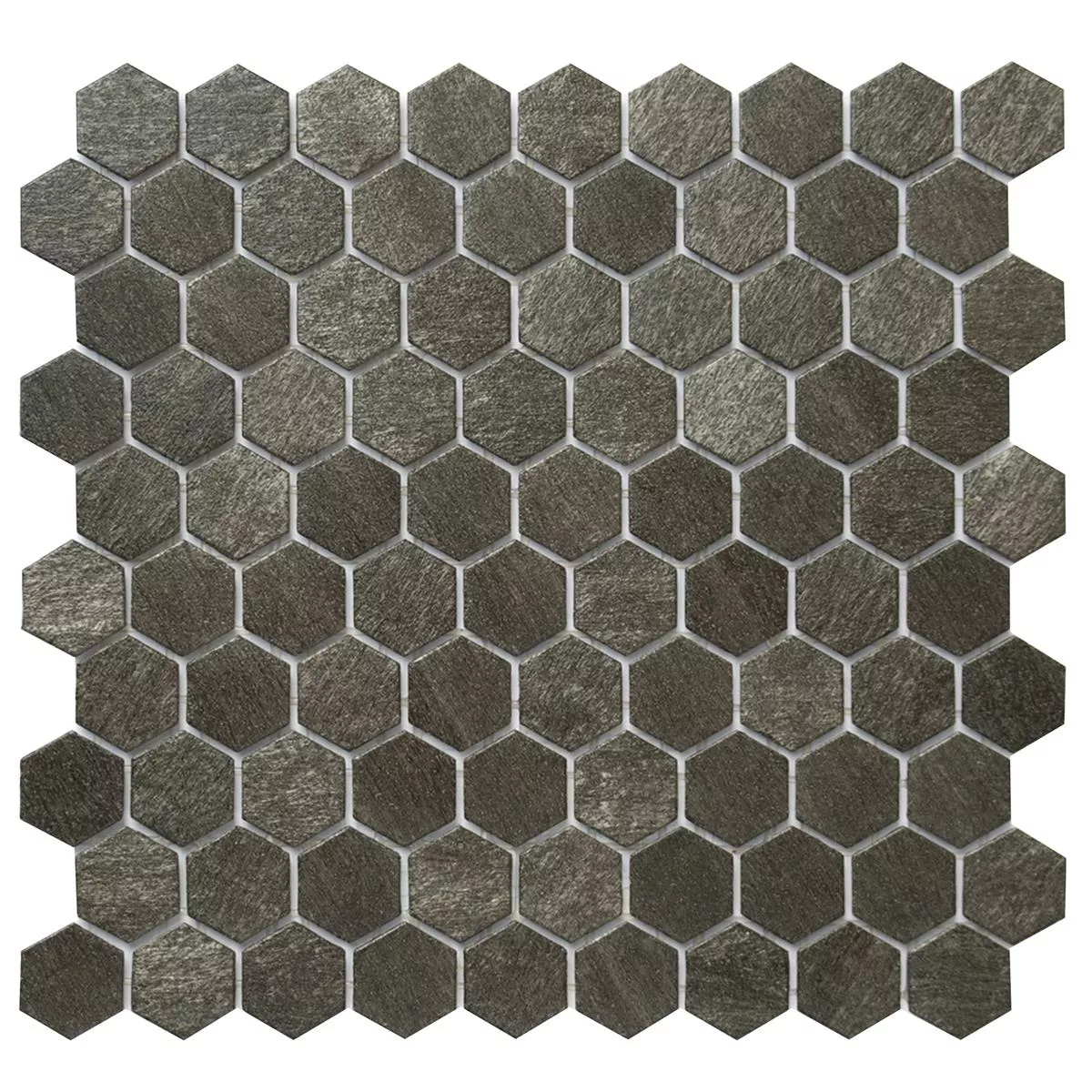 Mosaico De Vidro Azulejos Trend-Vi Hexagonal 2124 Cinza Escuro