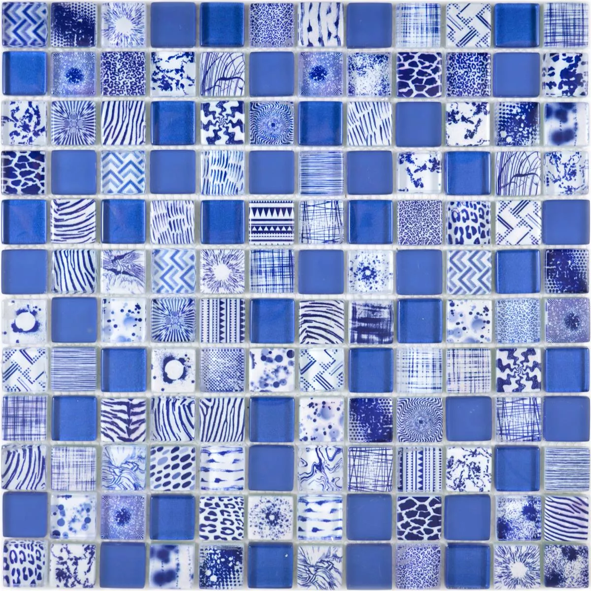 Mosaico De Vidro Azulejos Cornelia Óptica Retrô Azul