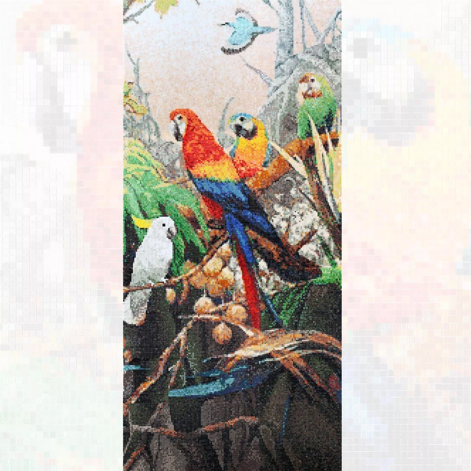 Mosaico De Vidro Foto Parrots 150x326cm Mosaico De Vidro Foto Parrots 150x326cm