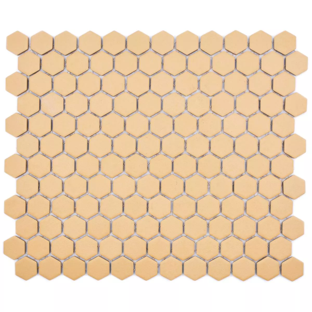 Padrão de Mosaico Cerâmico Bismarck R10B Hexágono Ocre Laranja H23