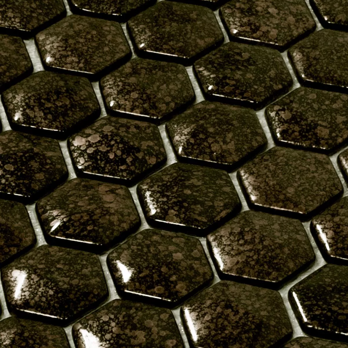 Mosaico De Vidro Azulejos Leopard Hexágono 3D Ouro
