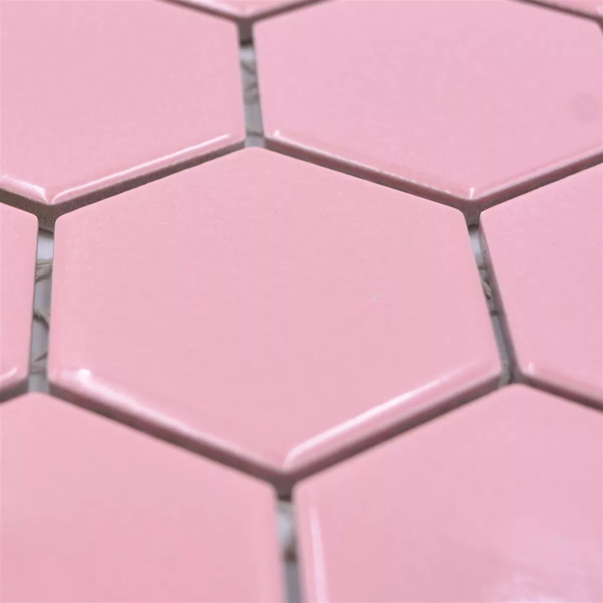 Padrão de Mosaico Cerâmico Salomon Hexágono Rosa H51