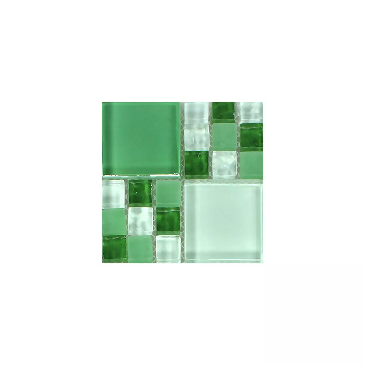 Padrão de Azulejo Mosaico Vidro Cristal Verde Mix