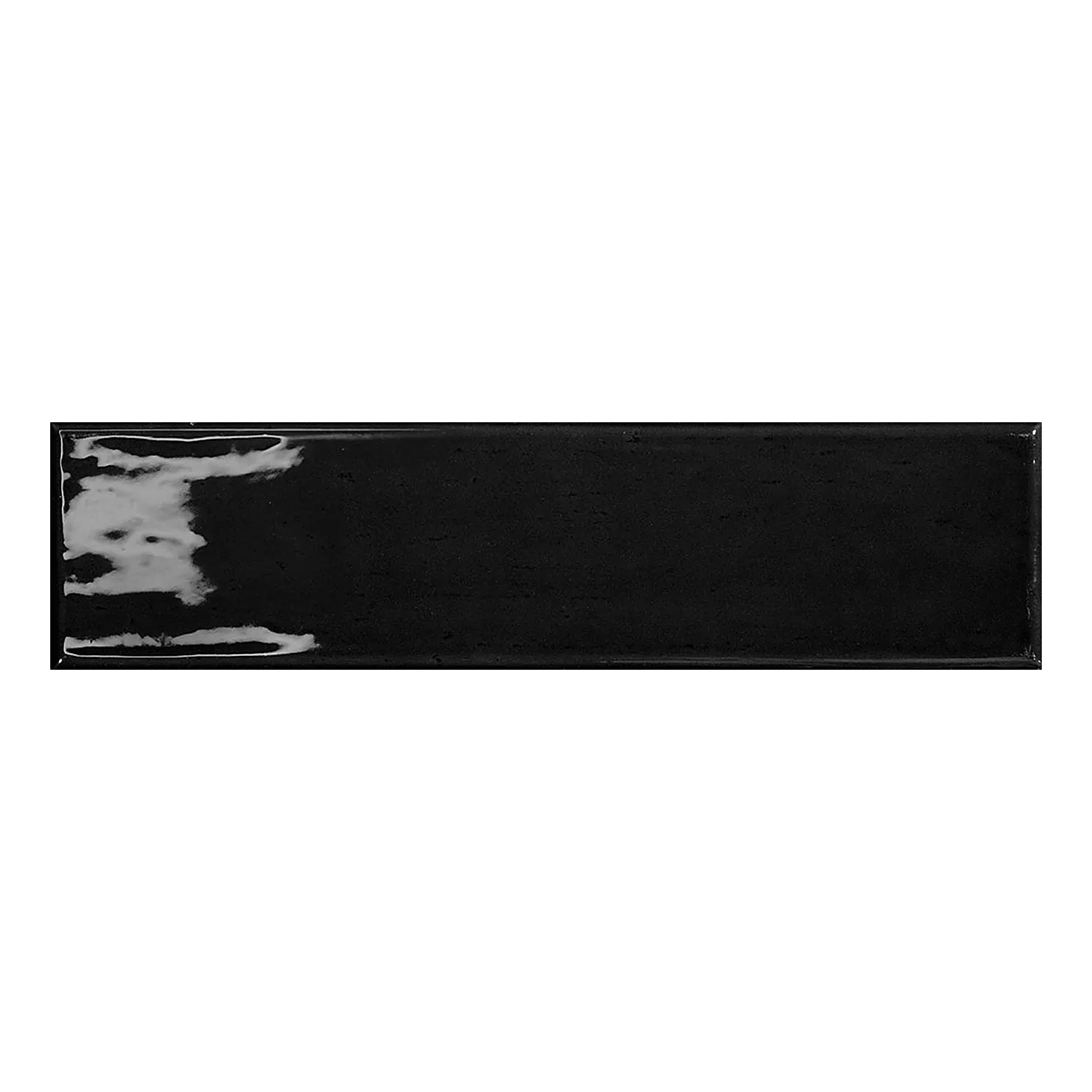 Capena Preto Brilhante Rústico 7,5x30 cm Negro