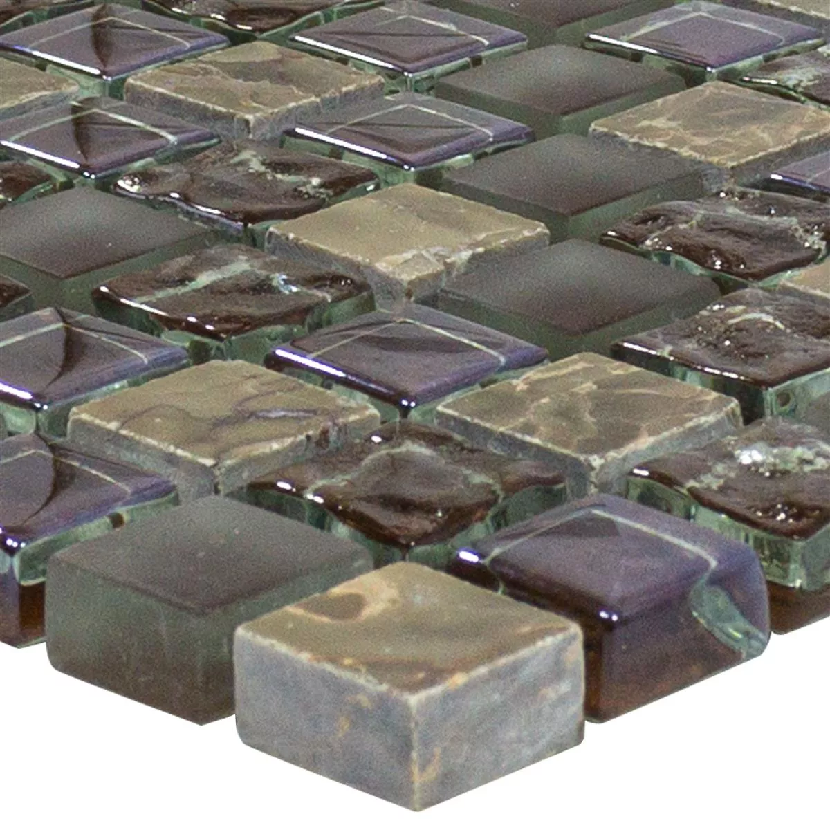 Azulejo Mosaico Vidro Mármore Estrella Marrom Azulejo Mosaico Vidro Mármore Estrella Marrom