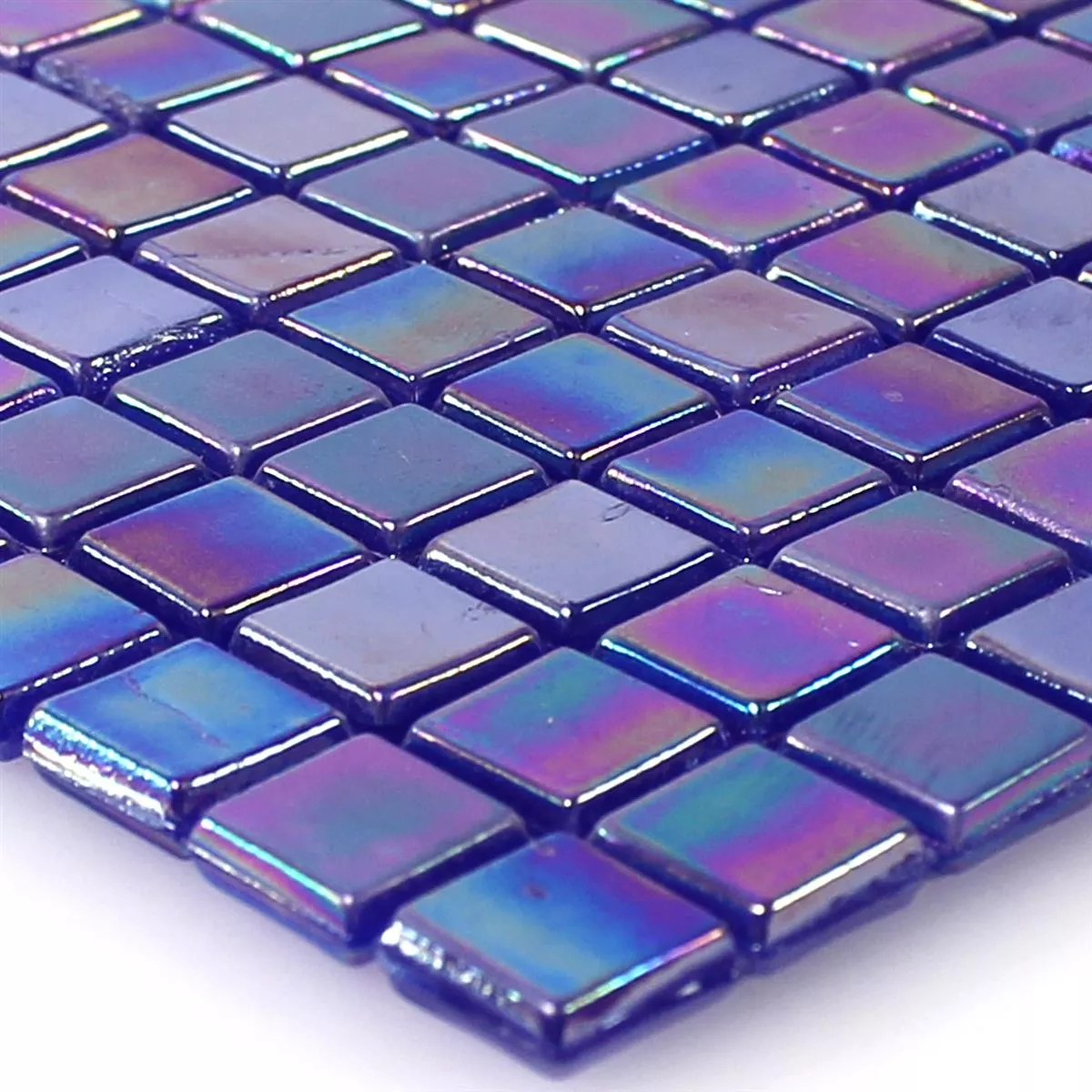 Padrão de Mosaico De Vidro Azulejos Efeito Madrepérola Azul Uni