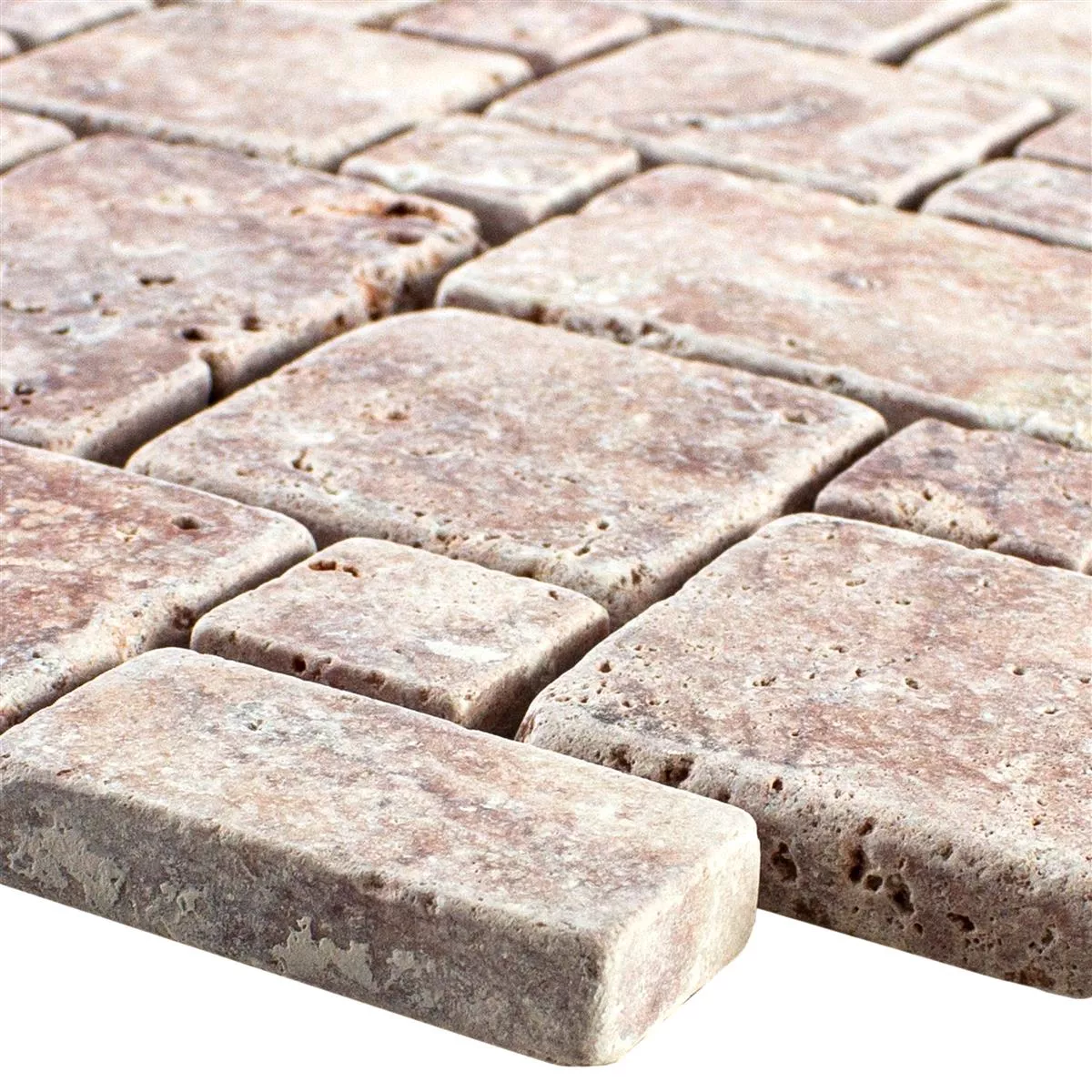 Pedra Natural Travertino Azulejo Mosaico LaGrange Vermelho Pedra Natural Travertino Azulejo Mosaico LaGrange Vermelho