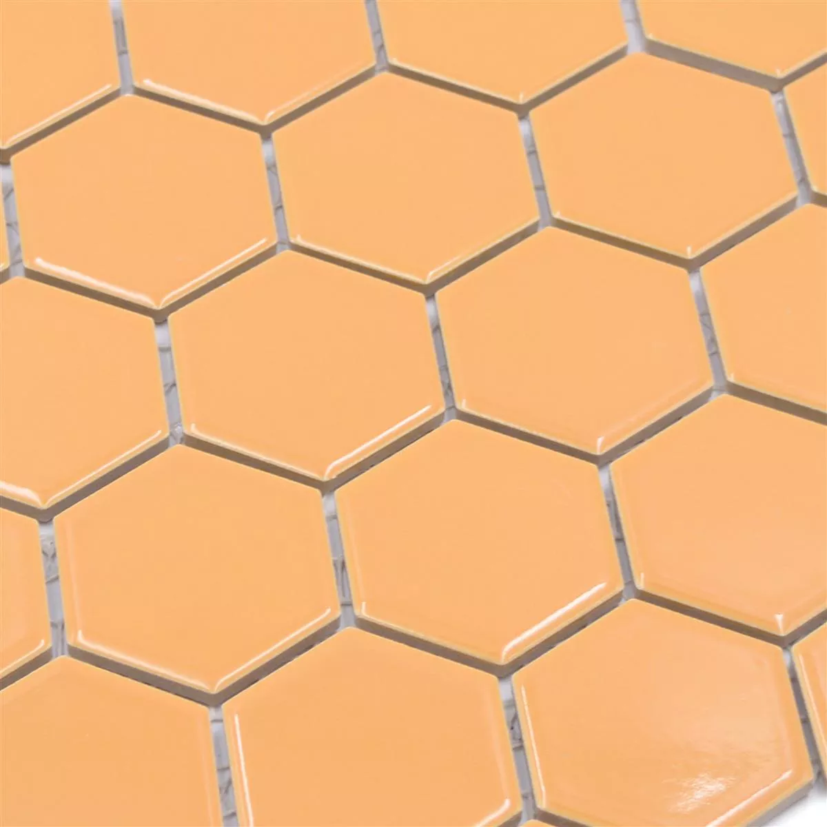 Padrão de Mosaico Cerâmico Salomon Hexágono Ocre Laranja H51