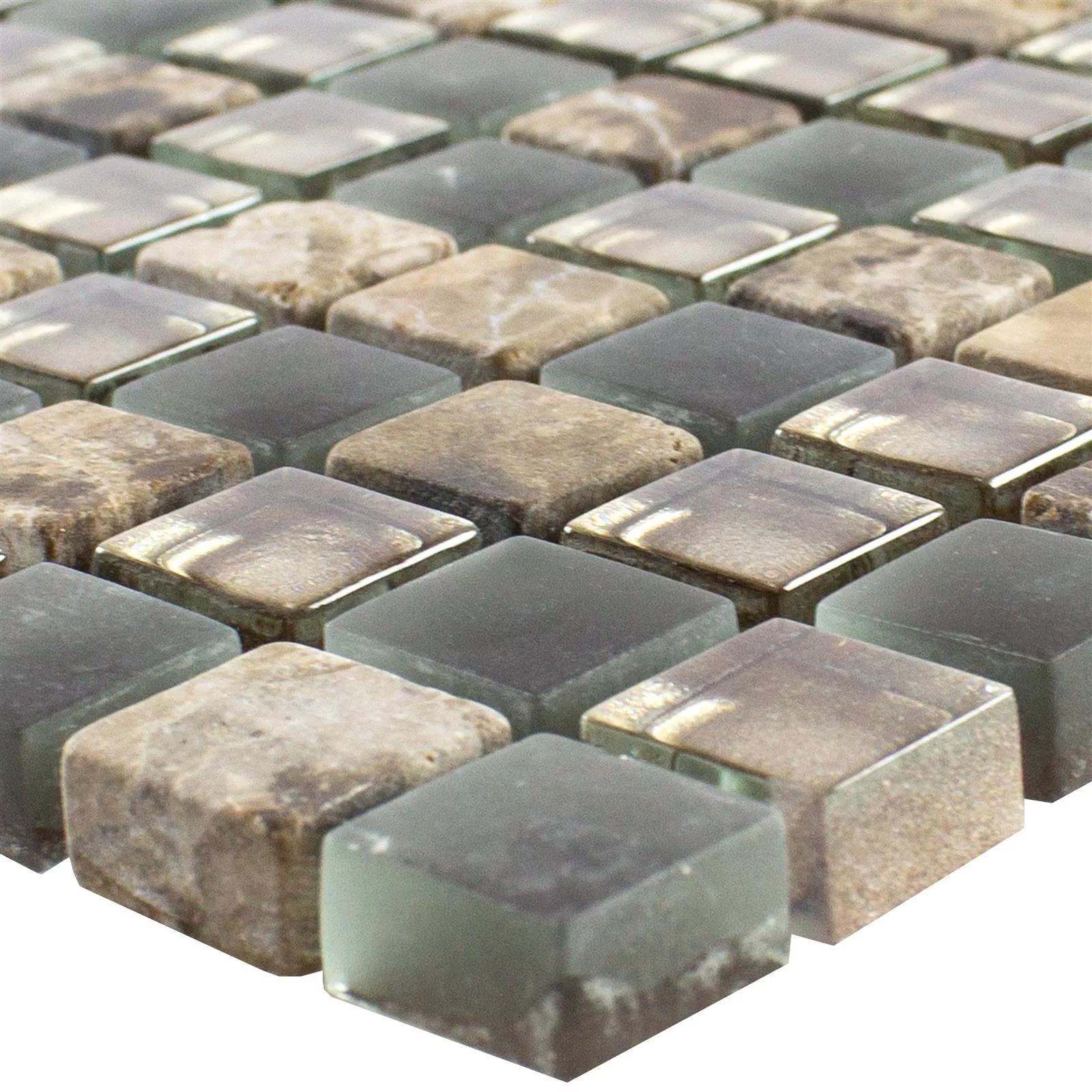 Mosaico de Pedra Natural de Vidro Azulejos Hayrabey Marrom Escuro