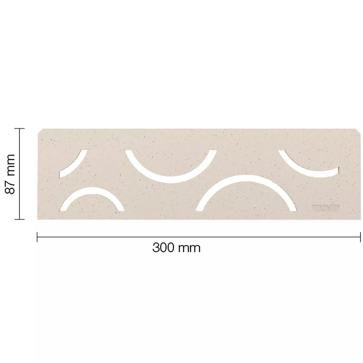 Prateleira de parede nicho Schlüter retângulo 30x8,7cm curva marfim