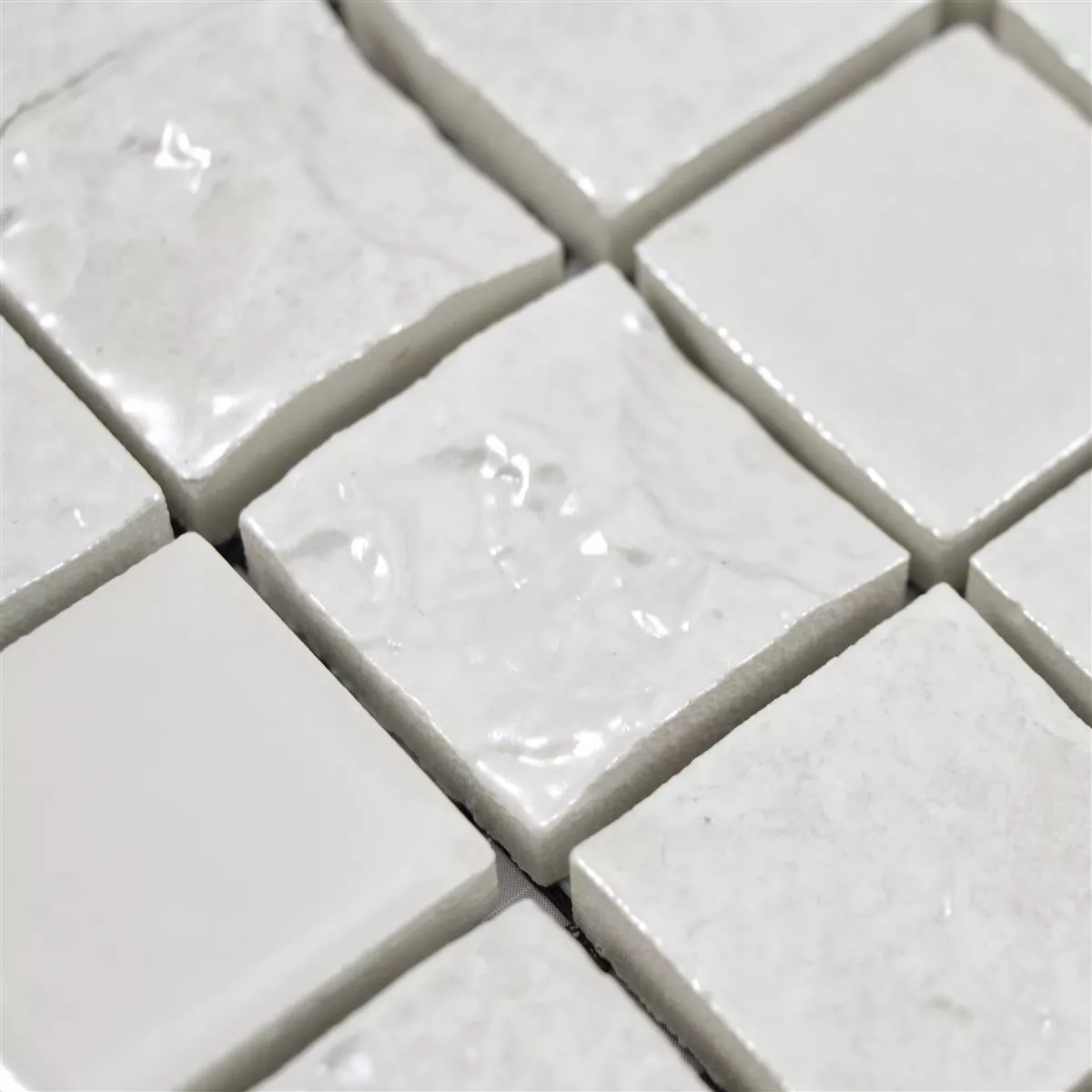 Padrão de Mosaico Cerâmico Azulejos Shogun 3D Branco 