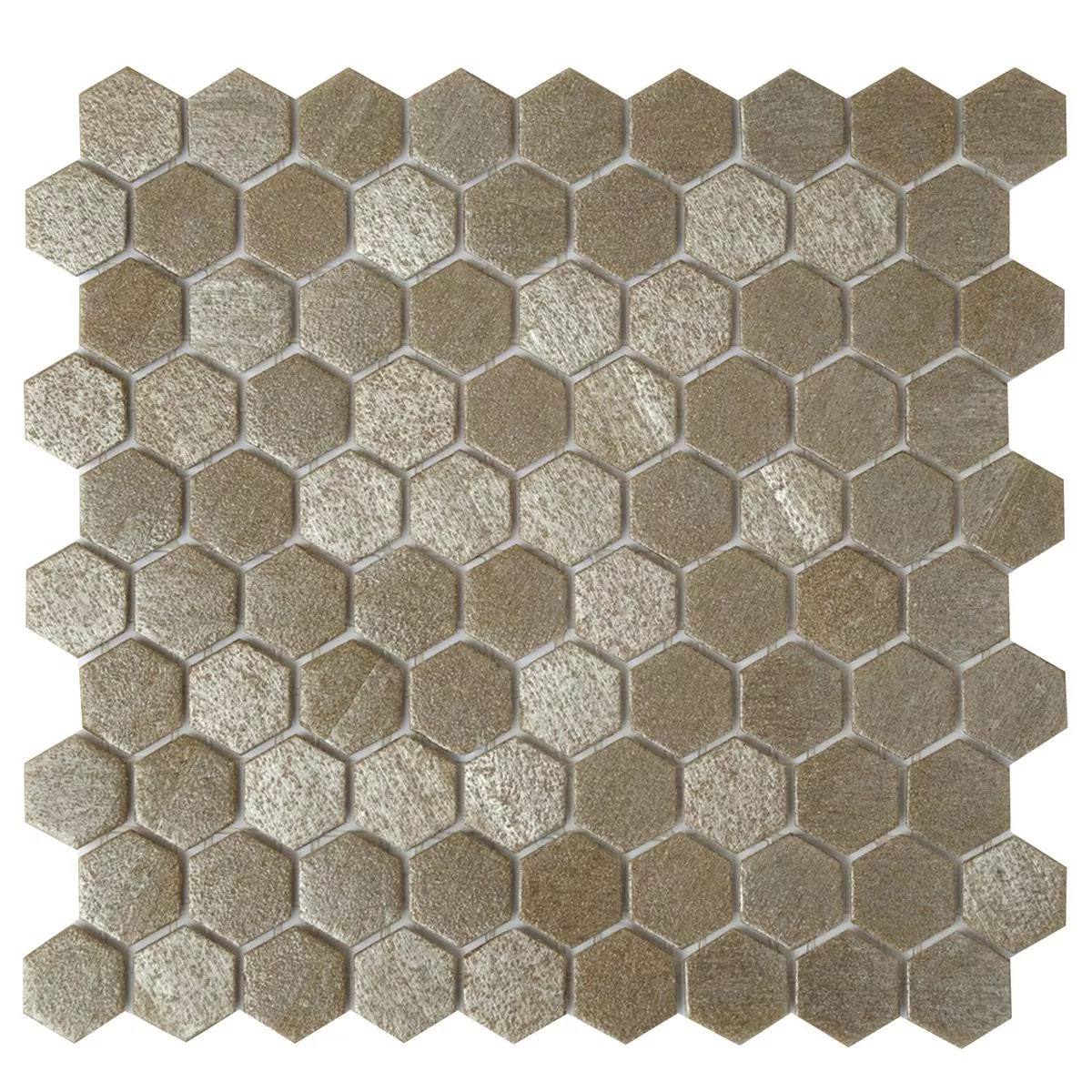 Mosaico De Vidro Azulejos Trend-Vi Hexagonal 2120 Marrom Claro