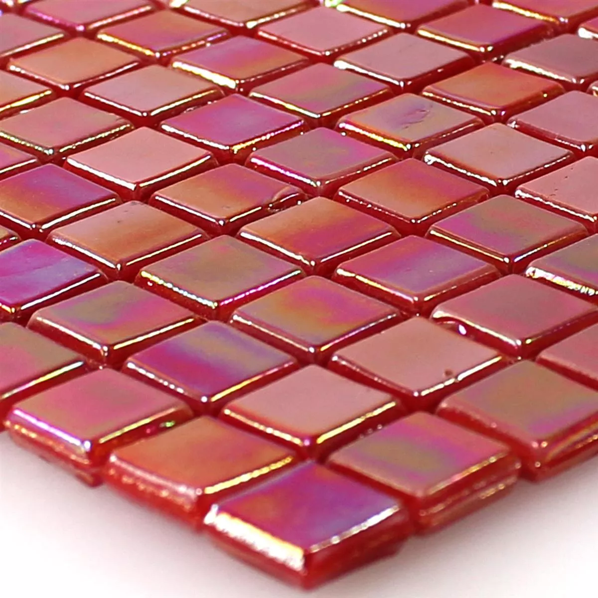Padrão de Mosaico De Vidro Azulejos Efeito Madrepérola Vermelho