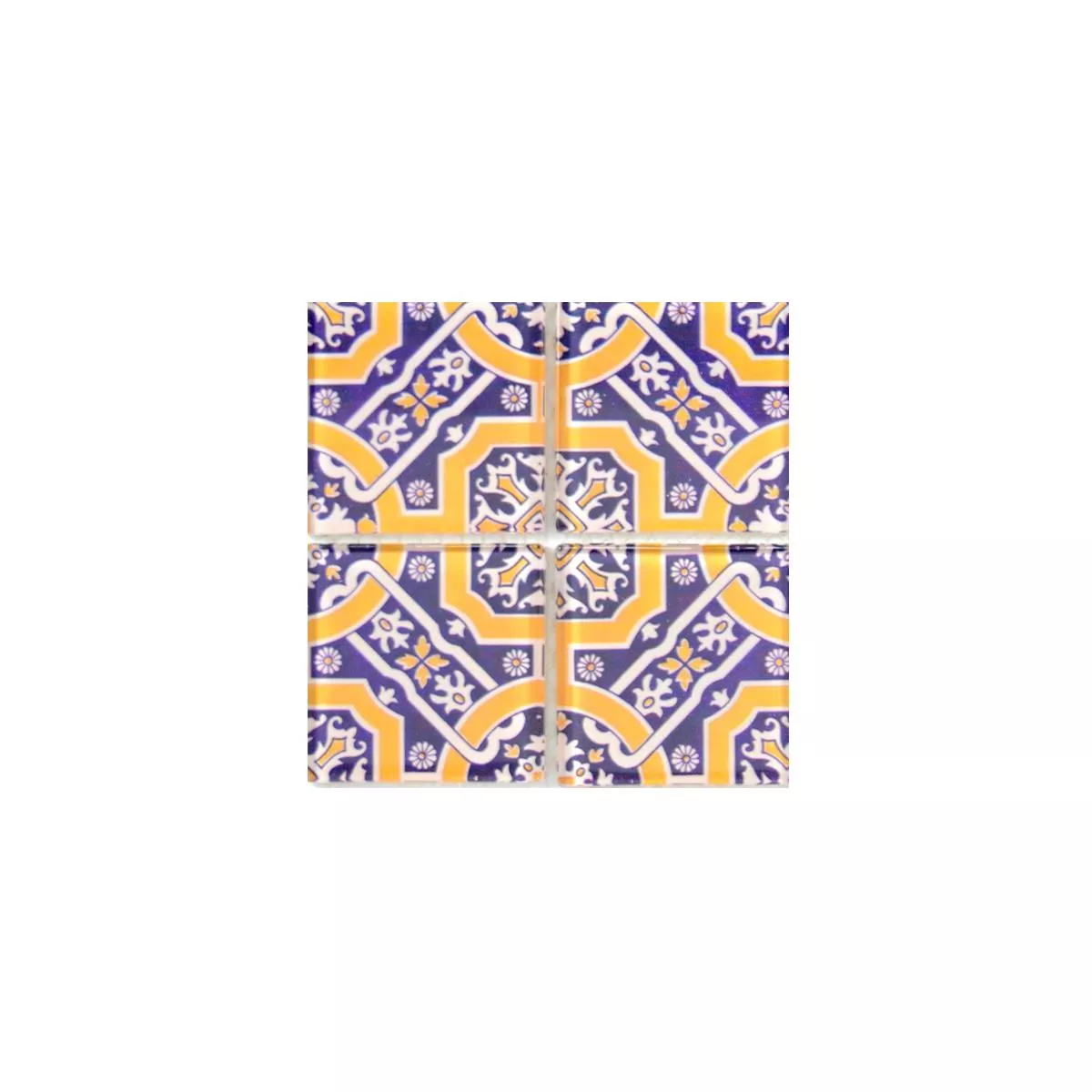 Padrão de Mosaico De Vidro Azulejos Retrô India Vintage Wohali