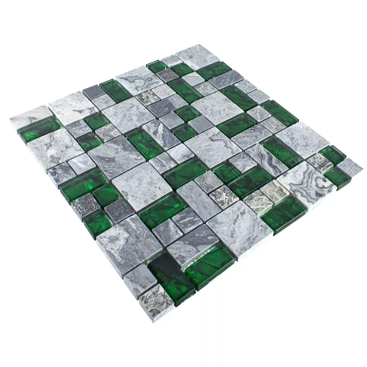 Padrão de Mosaico de Pedra Natural de Vidro Azulejos Sinop Cinza Verde 2 Mix