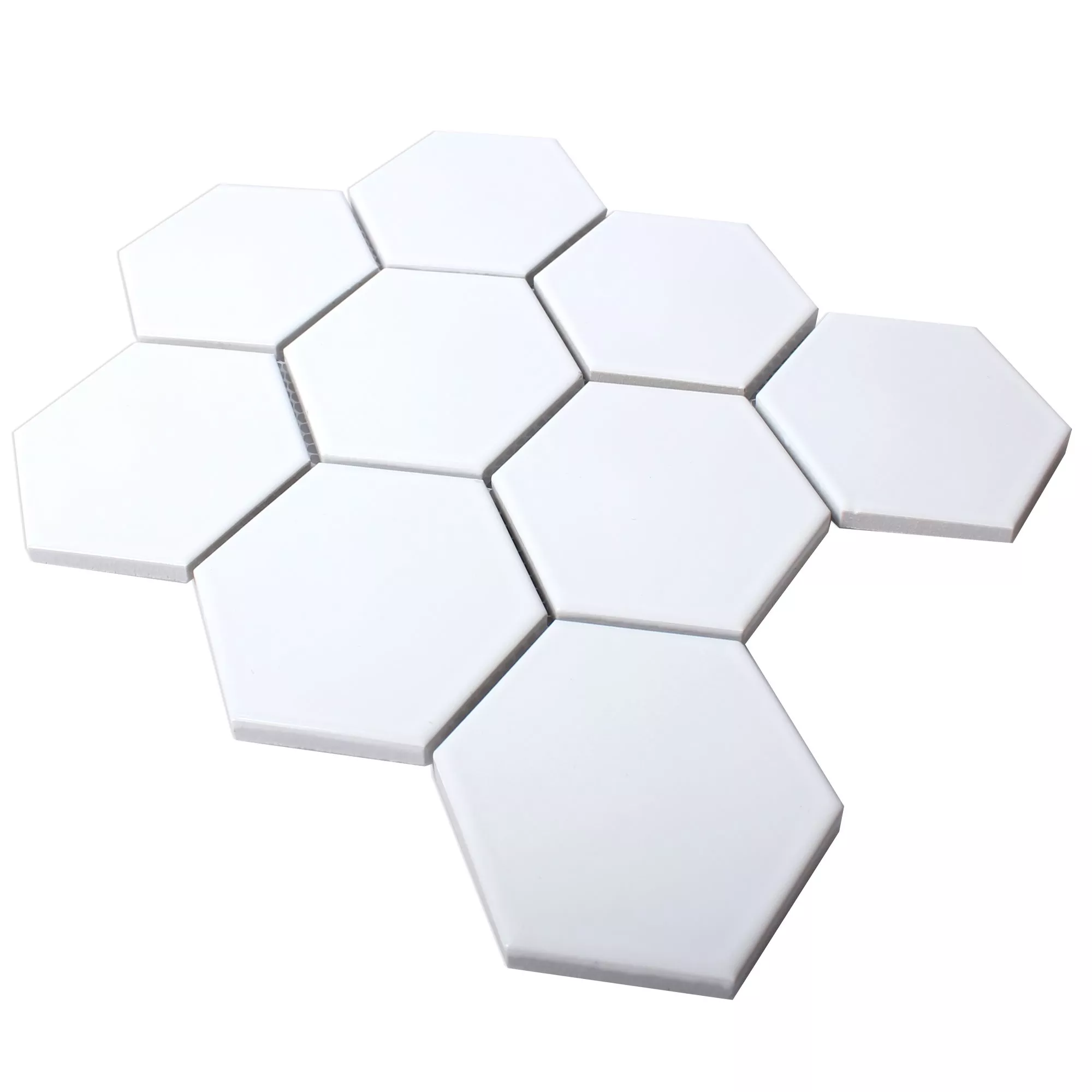 Cerâmica Azulejo Mosaico Hexágono Salamanca Branco Fosco H95