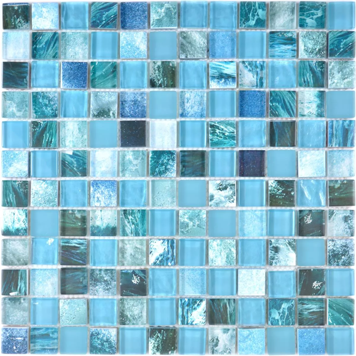 Mosaico De Vidro Azulejos Cornelia Óptica Retrô Verde Azul