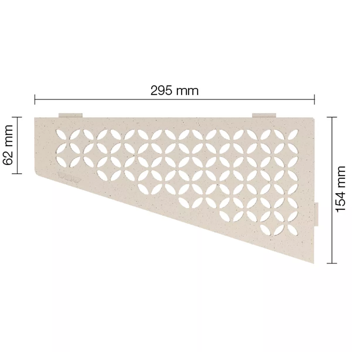 Prateleira de parede para chuveiro Schlüter quadrada 15,4x29,5cm floral marfim