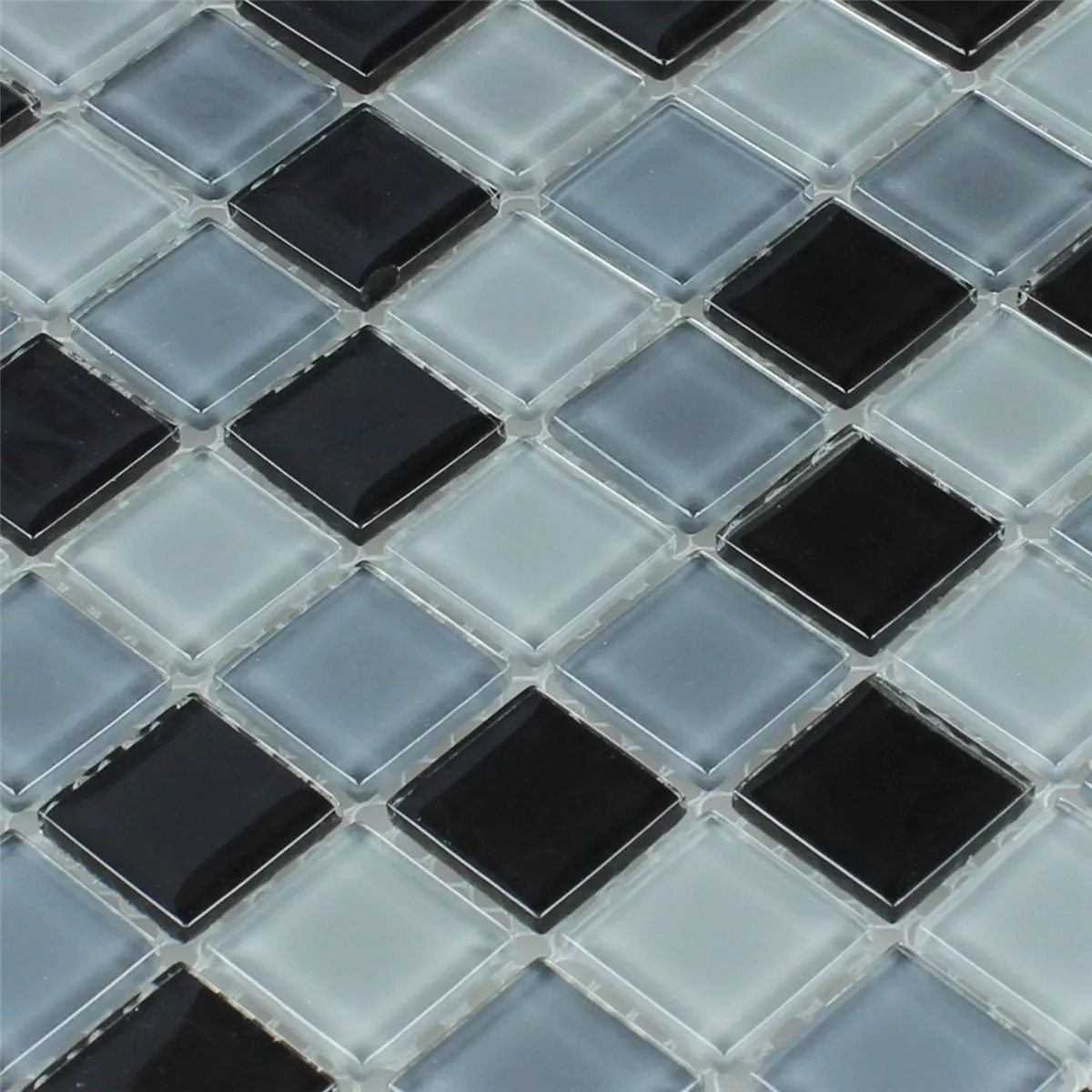 Padrão de Mosaico De Vidro Azulejos Preto Mix 