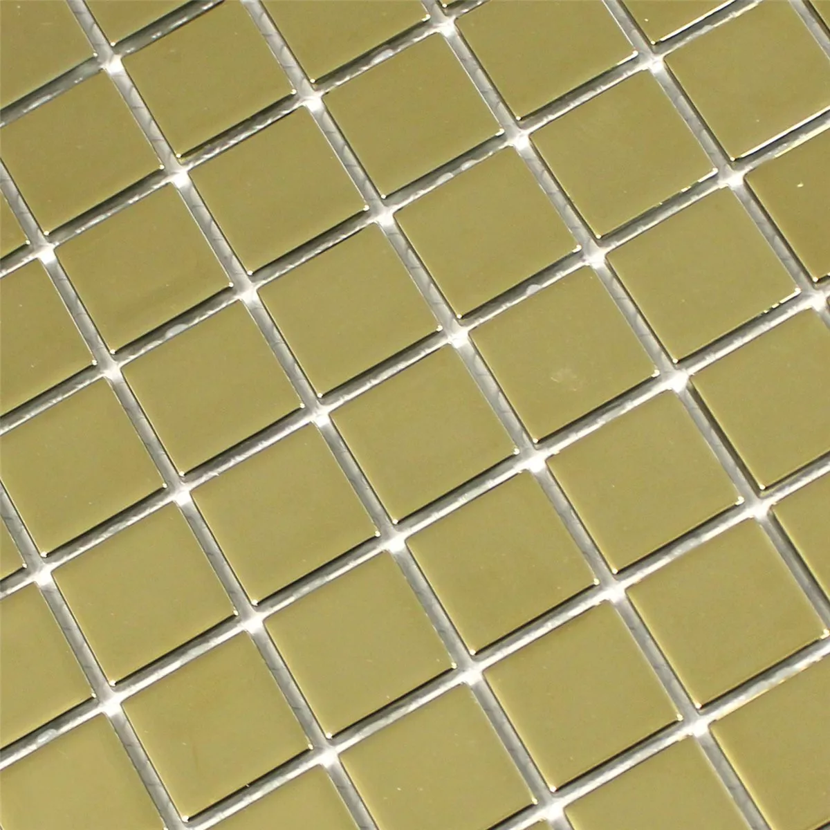 Mosaico De Vidro Azulejos Ouro Uni 25x25x4mm