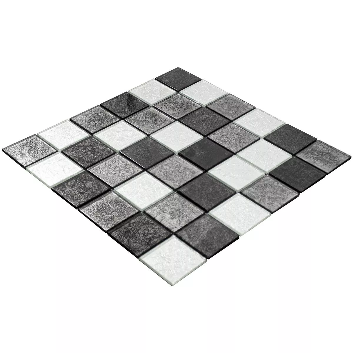 Mosaico De Vidro Azulejos Curlew Preto Prata Q48 4mm