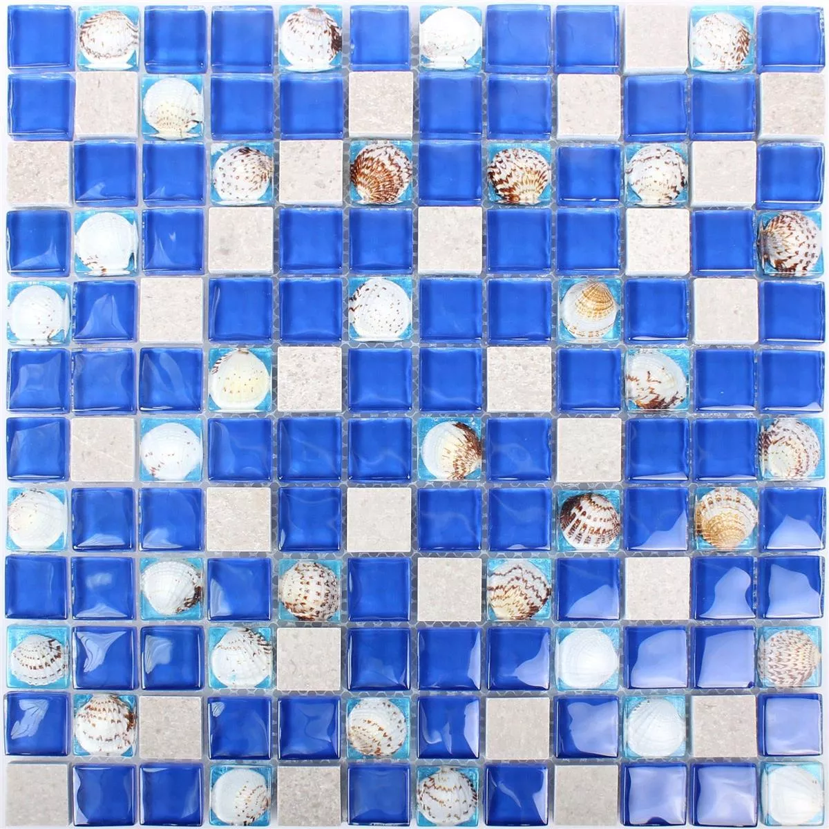 Padrão de Mosaico De Vidro Ladrilhos De Pedra Natural Tatvan Azul Cinza