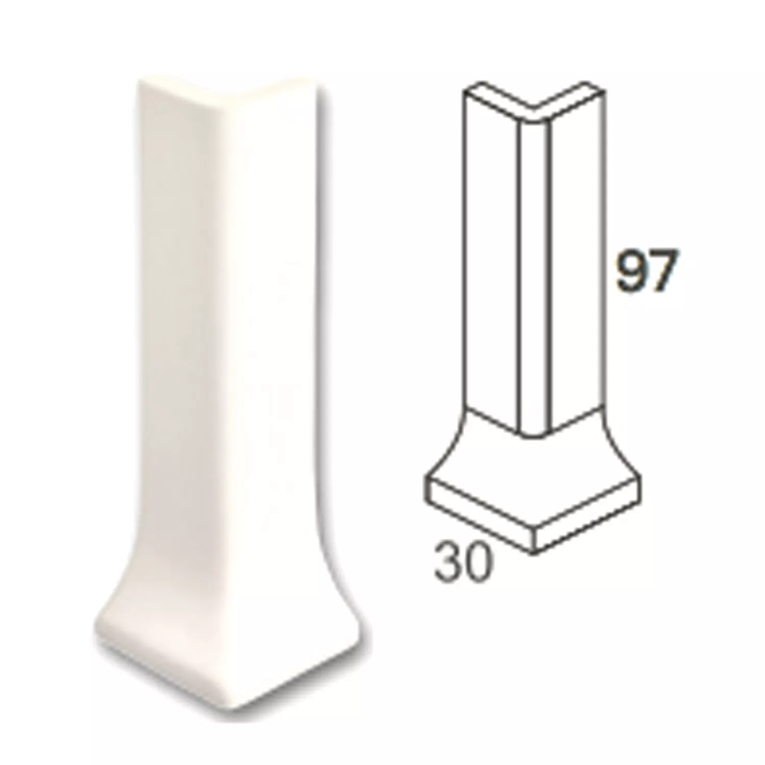 Canto Externo Adventure Cinza Claro Fosco 3x10cm Canto Externo Adventure Cinza Claro Fosco 3x10cm