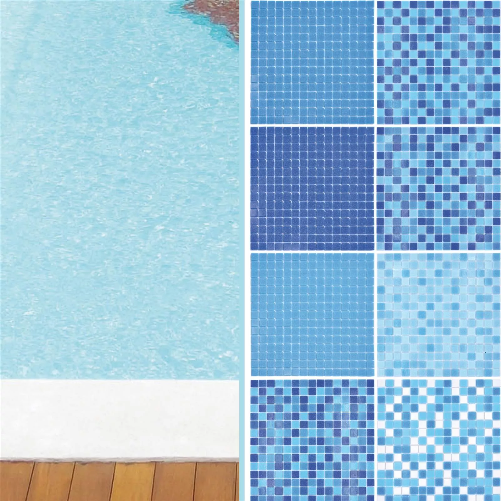 Padrão de Piscina Pool Mosaico North Sea Papel Colado