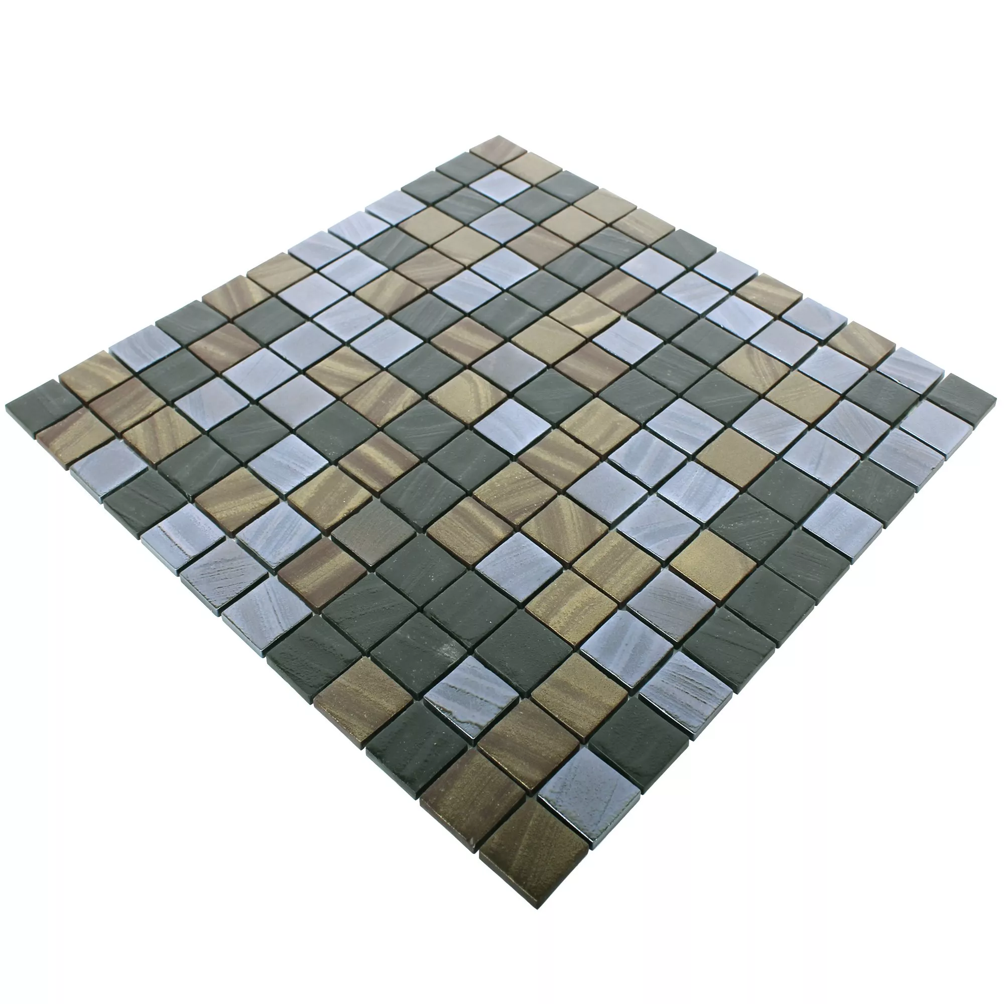 Padrão de Mosaico De Vidro Azulejos Mascota Preto Ouro Bronze