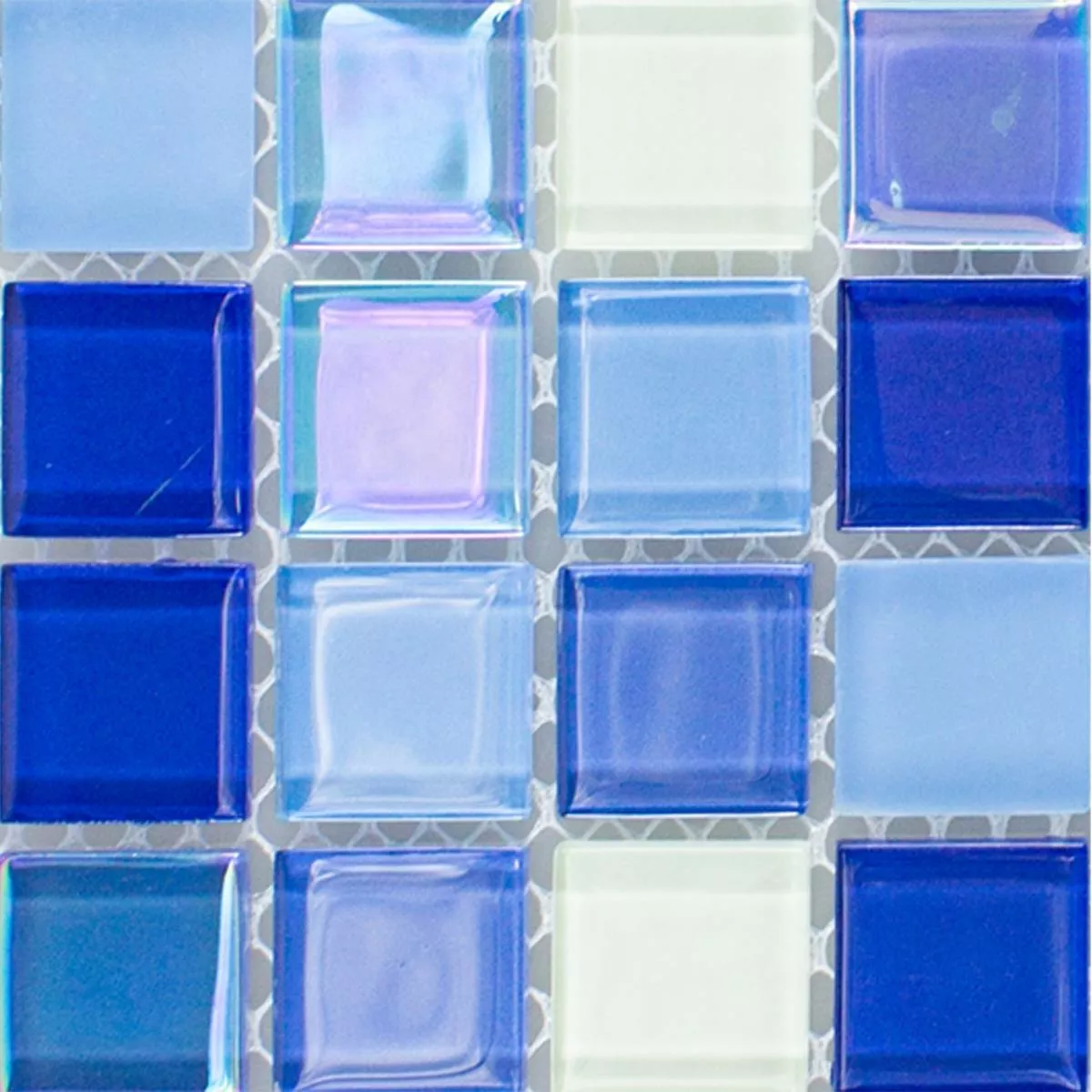 Padrão de Mosaico De Vidro Azulejos Karlsruhe Azul Branco