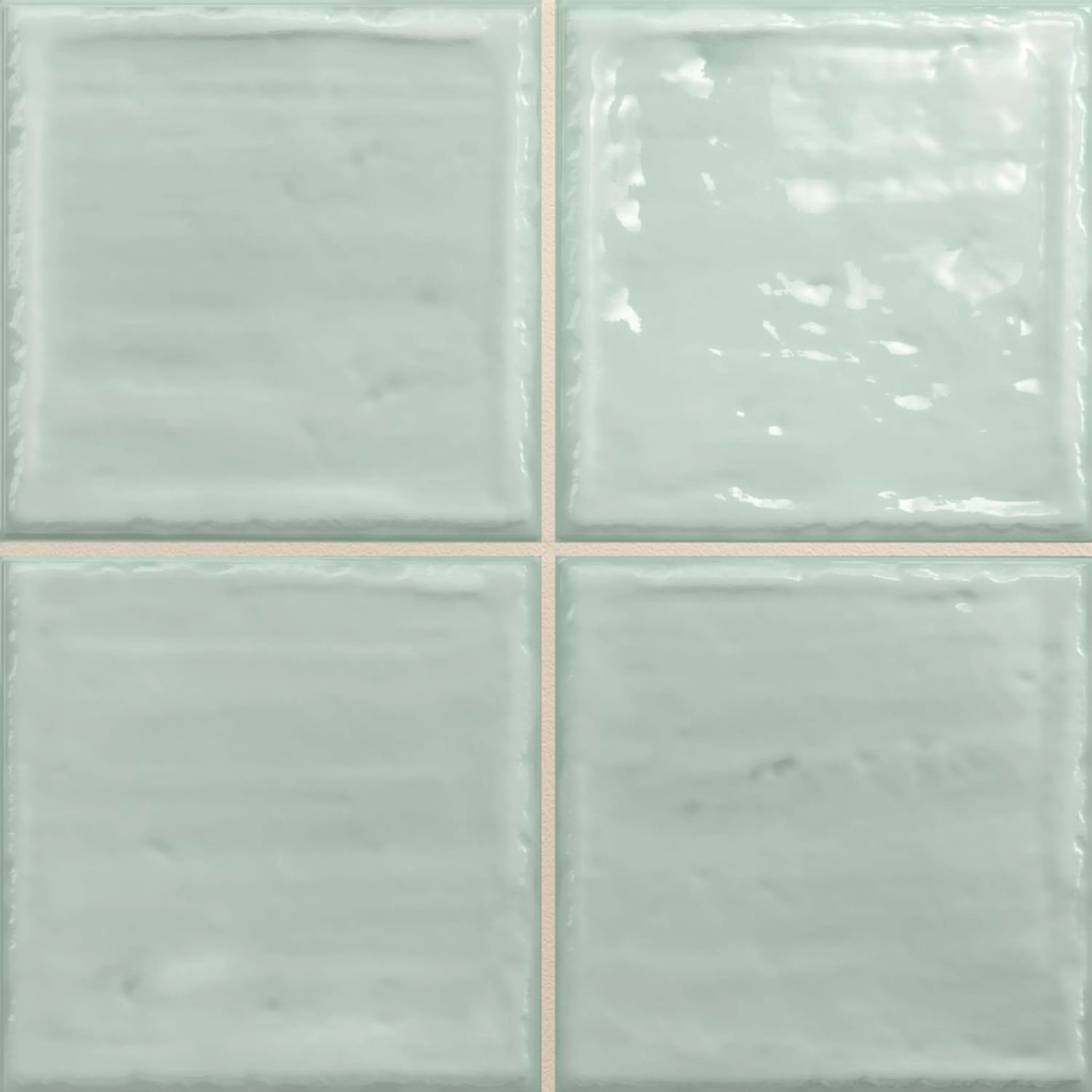 Amostra Azulejos Verbania Brilhante Ondulado Turquesa 20x20cm