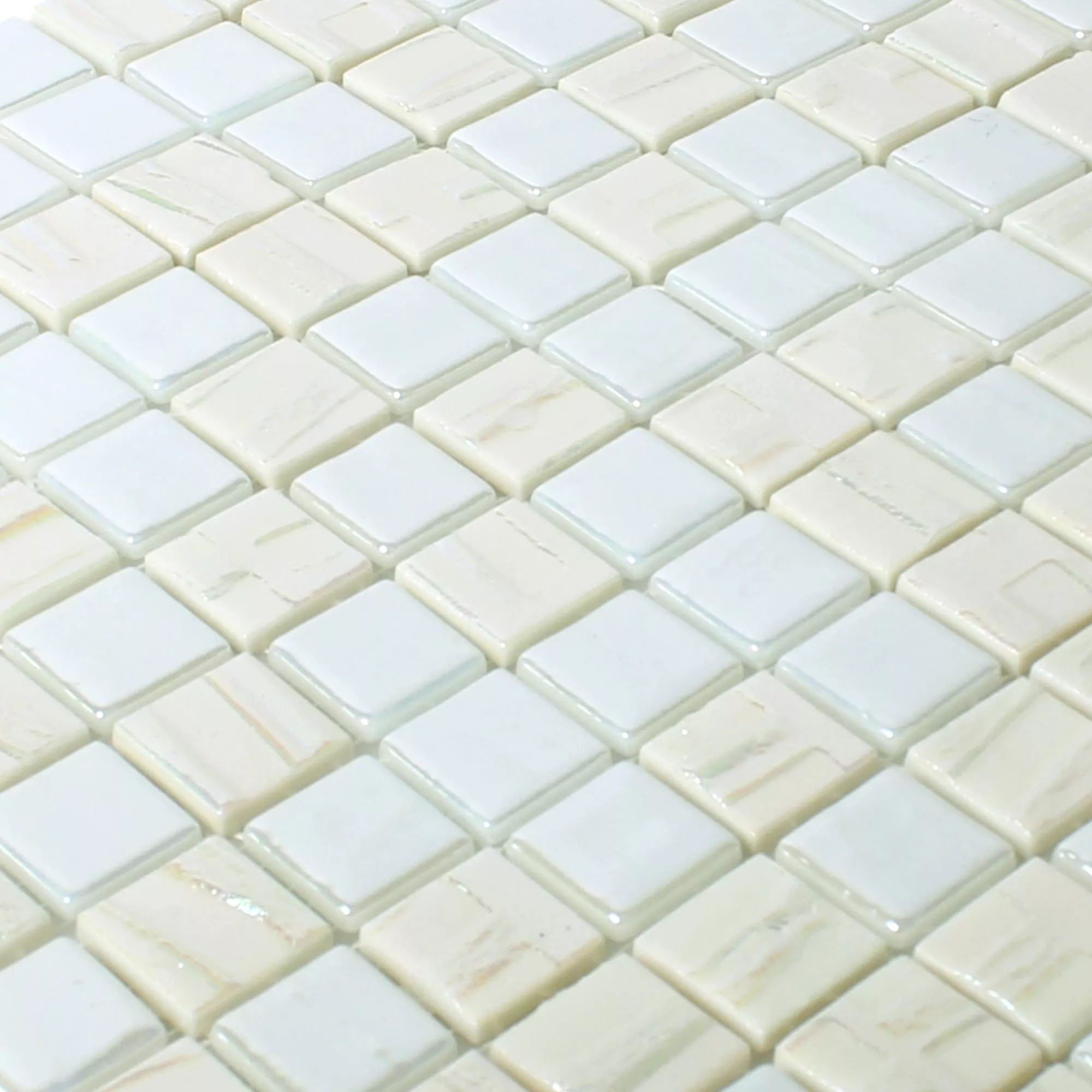 Mosaico De Vidro Azulejos Presley Branco Metallic