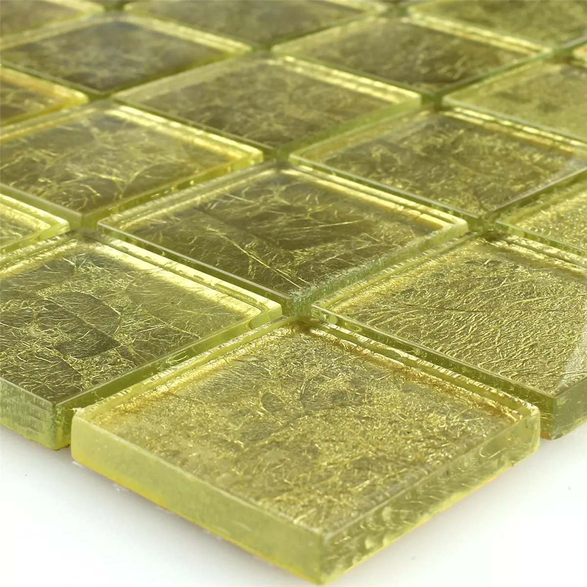 Padrão de Mosaico De Vidro Azulejos Ouro Metal Luz