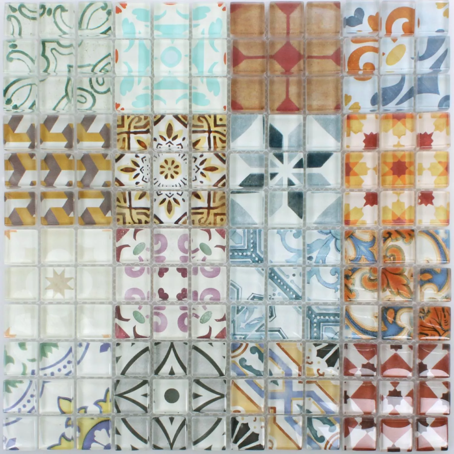 Padrão de Azulejo Mosaico Vidro Inspiration Multicolorido