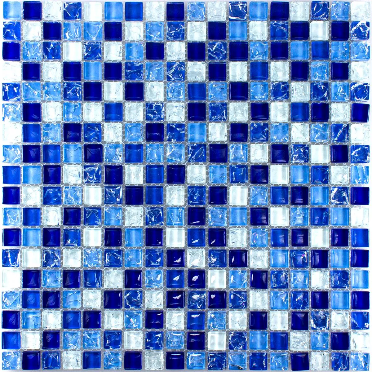 Mosaico De Vidro Azulejos Overland Azul Branco