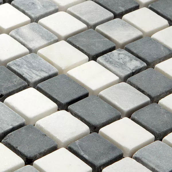 Padrão de Azulejo Mosaico Mármore Preto Mix 