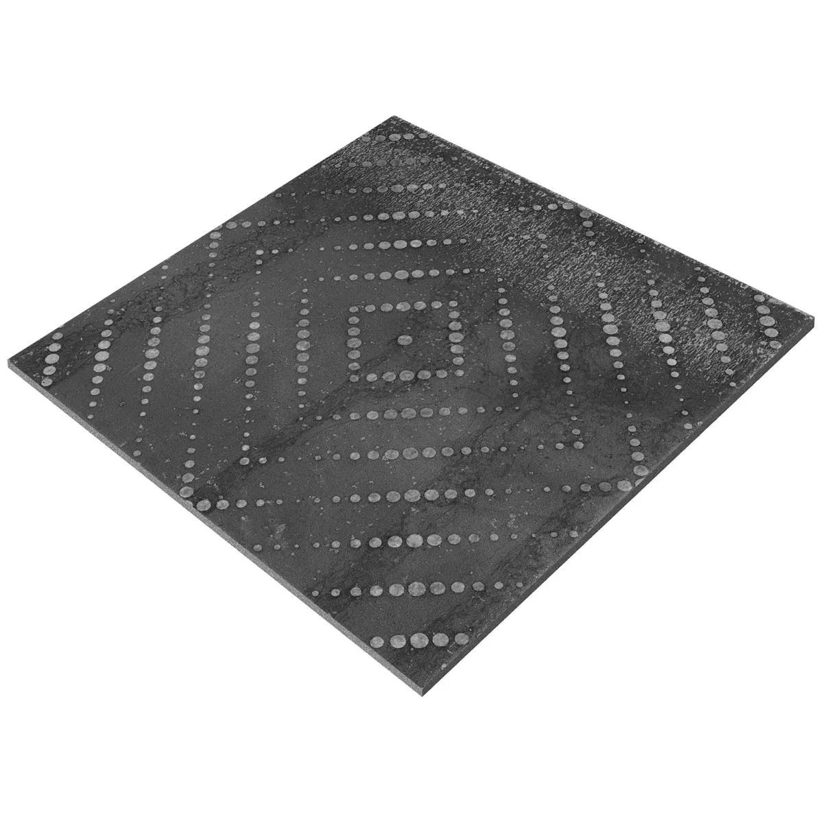 Ladrilhos Chicago Aparência de Metal Antracite R9 - 18,5x18,5cm Pattern 3