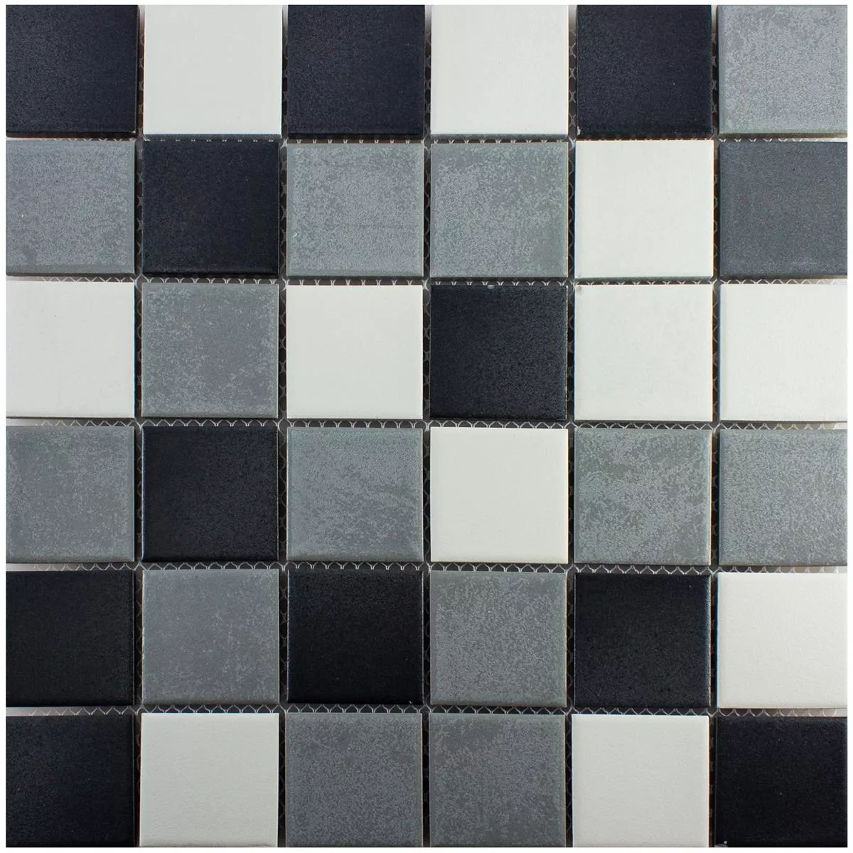 Padrão de Mosaico Cerâmico Azulejos Orion Preto Cinza