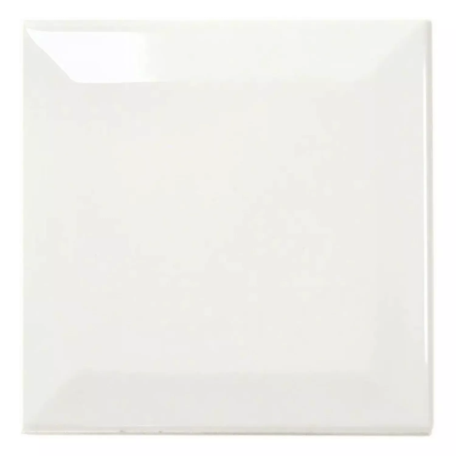 Ladrilho do metrô Branco Brilhante 10x10 cm Faceta Catarina Blanco