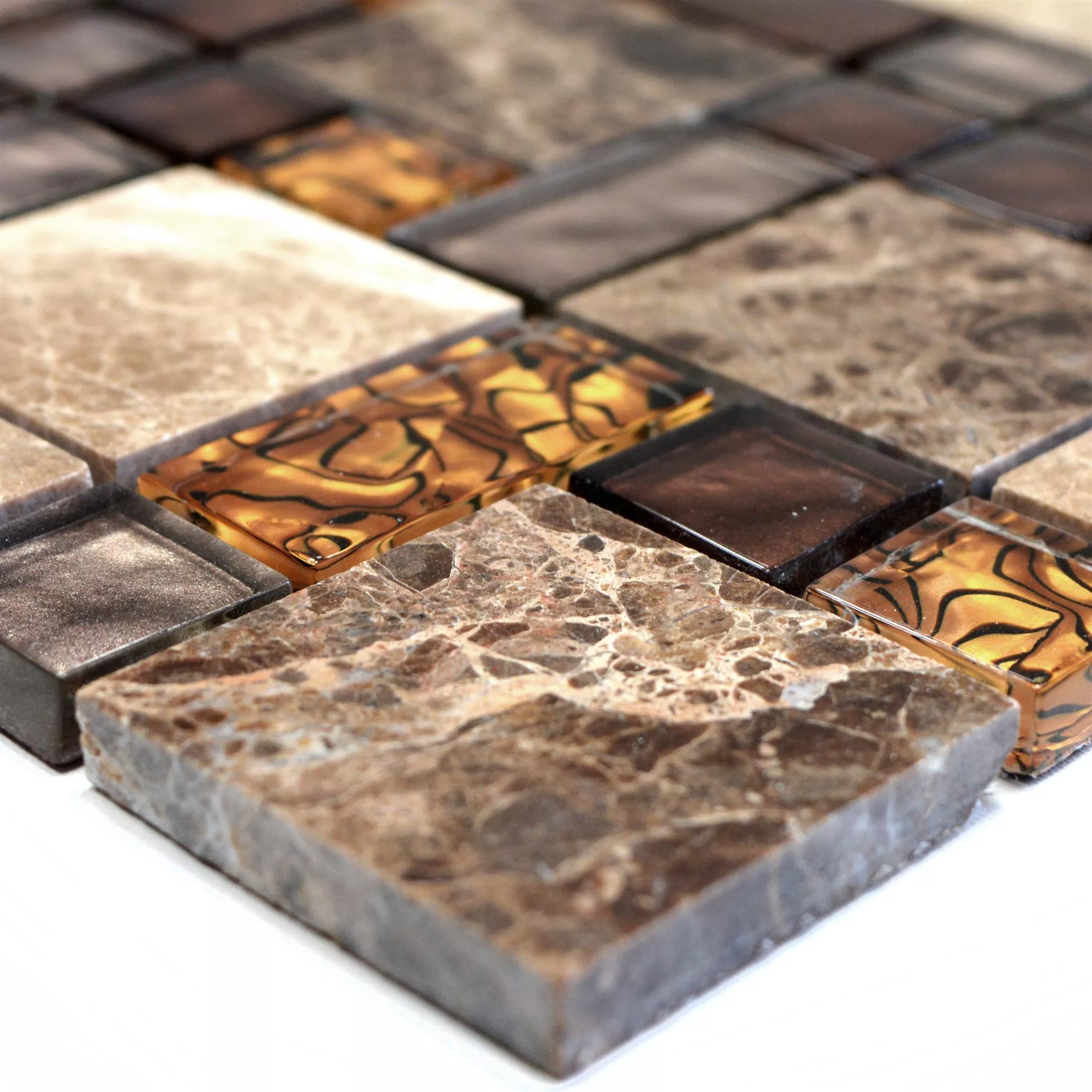 Mosaico De Vidro Ladrilhos De Pedra Natural Lambada Marrom Bege 3 Mix