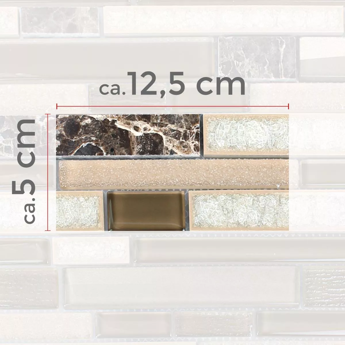 Padrão de Vidro Pedra Natural Mosaico Cerâmico Kozan Marrom