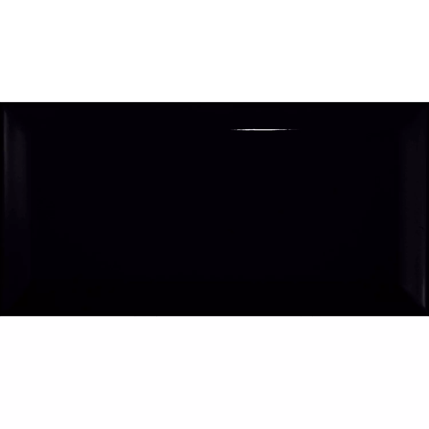 Ladrilho do metrô Preto Brilhante 7,5x15 cm Faceta Pitcox Negro