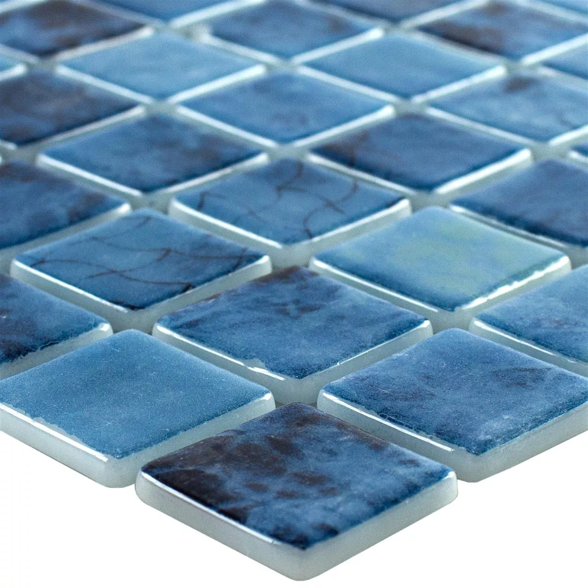 Mosaico de Piscina de Vidro Baltic Azul 25x25mm