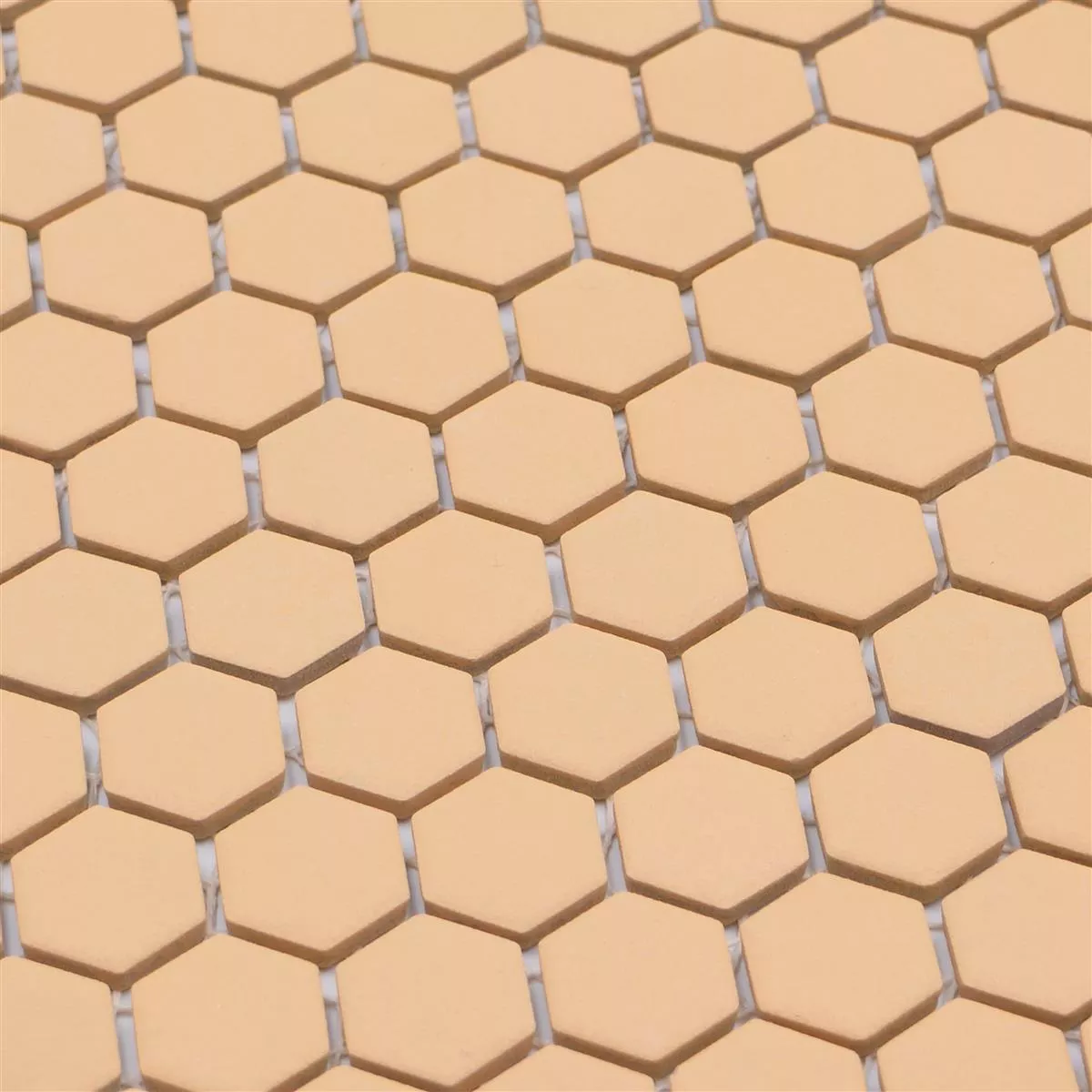 Padrão de Mosaico Cerâmico Bismarck R10B Hexágono Ocre Laranja H23